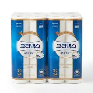 크리넥스 3겹 울트라클린 화이트 25M 24롤 2팩 화장지 휴지