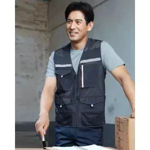 지벤ZIBEN ZB-V1823 전체적으로 메쉬를 사용해 무더운 여름철 통기성이 좋아 시원하게 착용가능함. 조끼