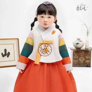 [금동이한복]AW168 여주황완색동 아동한복 여아한복
