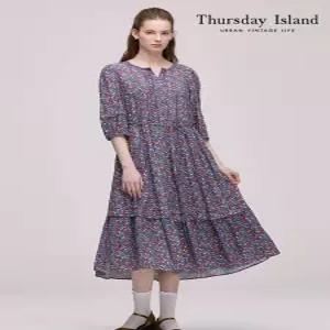 [Thursday Island] 레이스 배색 플라워 패턴 원피스(T242MOP143W)