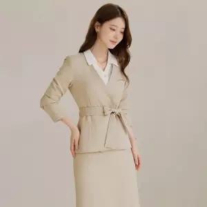시크라인 ~XXL까지 에블리스 노카라 벨트 랩 자켓 가을 하객룩 오피스룩 모임룩 격식룩 빅사이즈1355893