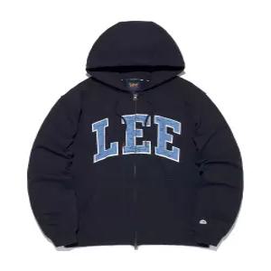 리 컬리지 로고 후드 집업 네이비 LE2601HZ02NA