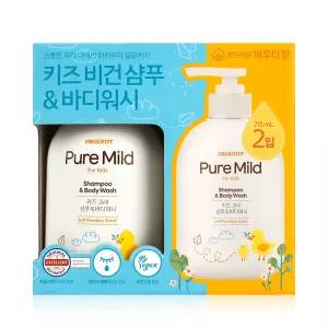 오가니스트 비건 퓨어마일드 키즈 투인원 샴푸 & 바디워시 715ml x 2개 - R