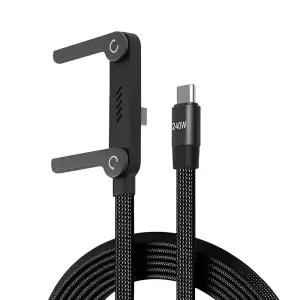 USB C타입 to C 240W PD 고속충전 케이블 2m 휴대용 접이식 거치대 스마트폰 게임 노트북 태블릿 충전선