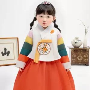 금동이한복 AW168 여주황완색동 여아한복