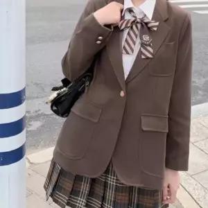 브라운 라운드포켓 여자 교복자켓 교복 학생복