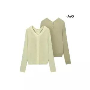 더엣지 최초가79,900원 알파카 울혼방 투톤 시어 가디건 448211