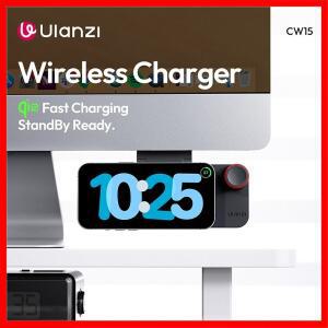 울란지 CW15 무선 충전기 Qi2 15W 고속 스탠바이 지원 즉시 마그네틱 스냅 멀티미디어 스마트 다이얼 컨트