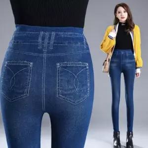 여성 진청 으 블랙 진 데님레깅스 청바지 여자 워싱