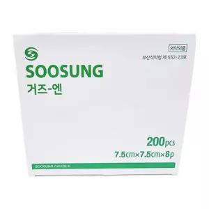 수성 접은거즈 7.5cmX7.5cmX8p 200매 의료용 드레싱