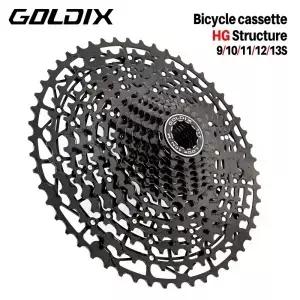 GOLDIX 초경량 MTB 카세트 프리휠 k7 9/10/11/12/13 속도 HG 구조 스프로킷 산악 자전거 용 탄소강 소재