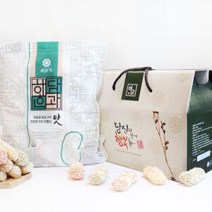 해담한과 찹쌀유과500g 유과선물세트 한과 명절 설 추석 선물 생일 어버이날 스승의날 기념일 답례품 해담가