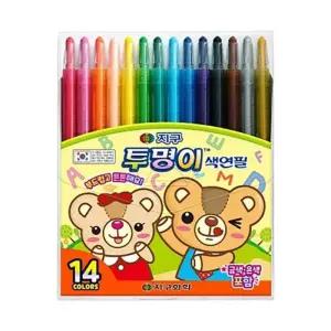 지구화학 색연필 투명이 14색 샤프식 타(12개입)