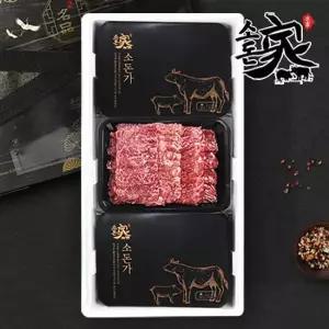 소돈가 [G] 1++ 투뿔한우 구이 모듬 선물세트 400gx3)1.2kg