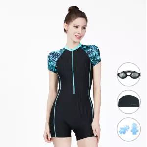[베이직엘르][4종세트] 베이직엘르 여성 실내수영복 반팔 반전신 수영복 BEF-T104K