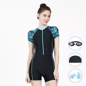 [베이직엘르][4종세트] 베이직엘르 여성 실내수영복 반팔 반전신 수영복 BEF-T104K