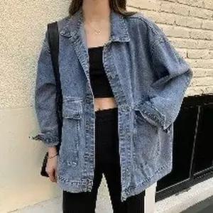 신상오픈런 WS-DN04 오버핏 데님 자켓 포인트 아이템 데일리