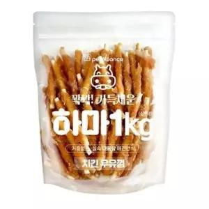 개껌 강아지 치킨말이 우유껌 1kg 1P 영양 고기껌