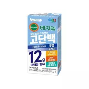 베지밀 고단백 두유 플레인 설탕무첨가 저당두유 190mlx80팩