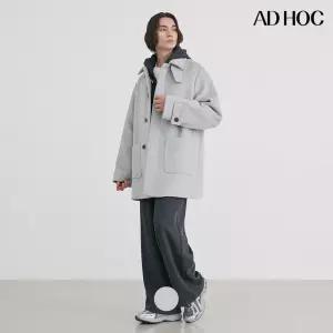 [모다아울렛][애드호크]남여 세미오버 하프 발마칸 코트 HBAHC12
