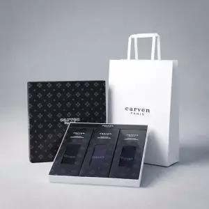까르벵(carven) 남성 정장 중목 양말선물세트+쇼핑백 /프리미엄 코마면 무봉제 3족 명절 추석 요양원