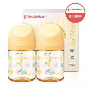 [더블하트] 모유실감 3세대 PPSU 스윗러브 트윈팩 160ml (젖꼭지미포함)