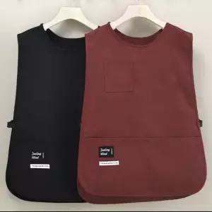 조끼 65*45cm 앞치마/생활방수 앞치마/카페 작업복 통기 조끼/오버핏 나시 웨이스트 남녀 공용