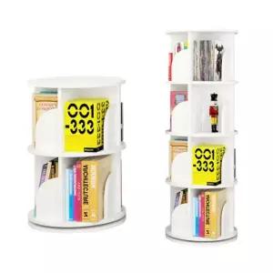 책장DIY 4단 360도 조립책장 2단 책꽂이 회전책장 책장 낮은책장 회전 DIY JAMI