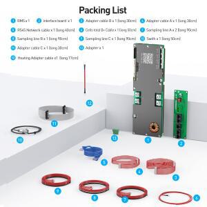 JIKONG JK-PB2A16S20P V19 스마트 BMS 8S-16S 200A 리튬 이온/Lifepo4/LTO 배터리 가정용 에너지 인버터