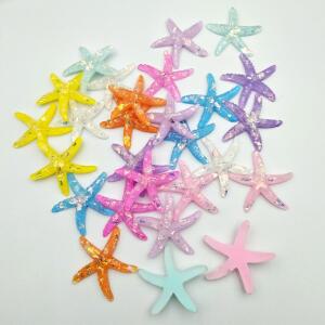 DIY 수지 사랑스러운 글리터,  불가사리 쉘, 홈 웨딩 장식, 스크랩북 액세서리, 10 개