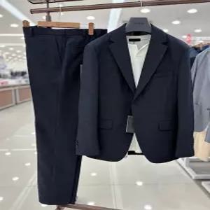 [트루젠]남자 여름 냉감 시어서커 네이비 캐주얼 세미 정장 셋업 양복 세트