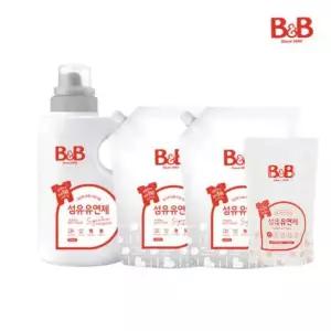 [비앤비][증정] 유아 섬유유연제 베르가못 용기 1500ml 1개+ 리필 1500ml 2개 (+유연제800ml증정)