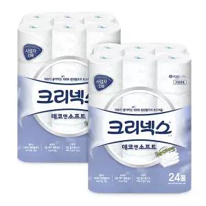 유한킴벌리 크리넥스 데코앤소프트 3겹 화장지 30m 24롤 2팩