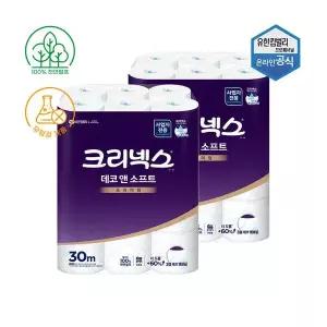 크리넥스 데코앤소프트 두루마리 3겹 30m 24롤 X 2팩 45178