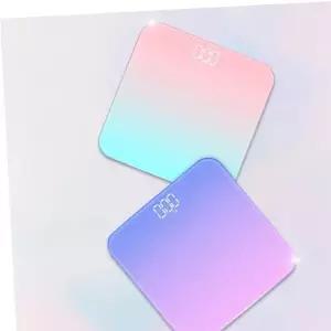 파스텔 LED 디지털 미니 체중계 온도 측정 가능 다이