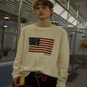 American Flag Intarsia Pullover / WHKAG1292U