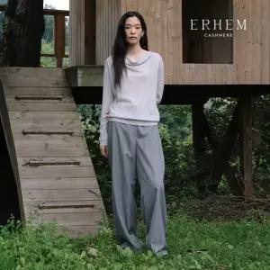 에르헴 26FW 캐시미어울 스트라이프 와이드팬츠 1종