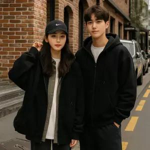 스타일하우스후드집업 후디 점퍼 심플 베이직 남녀공용 베이스