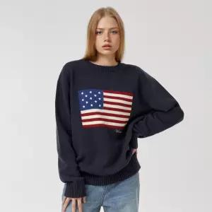 후아유 Cali American Flag Intarsia Pullover/WHKAG1292U 130091