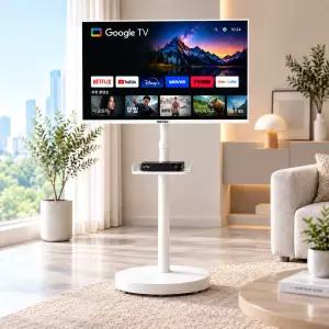 네오에스지 삼탠바이미 32인치 구글 5.0 QLED FHD TV 화이트에디션 무빙스탠드