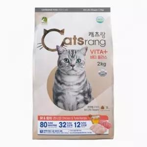 뉴캐츠랑 비타플러스 전연령 2kg 닭고기와참치 고양이사료 건식사료 국내산 건강식 반려묘 xr7F0B3