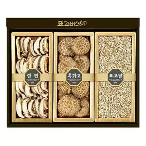 [이베따]마이산 참나무 표고버섯 선물세트 [웰빙5호]흑화고100gx1EA+절편100gx1EA+표고칩100gx1EA /부직...
