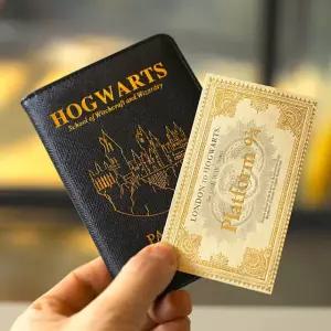 여권 케이스 지갑 커버 RFID 해리포터 호그와트 금박 티켓 세트