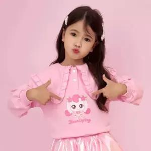 [레노마 이너웨어]티니핑 여아 하츄핑 프릴 카라 맨투맨 티셔츠PK 0F34W48065