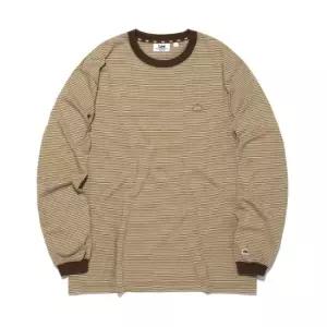 LEE 스트라이프 긴팔 티셔츠 브라운 LE2601LT06BR