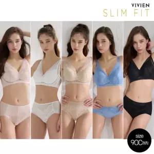 비비안 [방송히트] 슬림핏 22차 빅사이즈 풀커버 노와이어 프리무빙 메쉬 브라팬티세트 75A-90C)