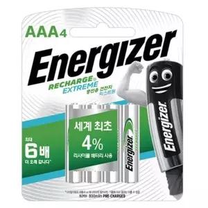 [제이큐]에너자이저 충전건전지 AAA Ni-MH 800mAh 4개입 범용충전지