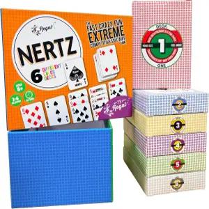 Regal Games 와 성인을 위한 Nertz 카드 게임 6장 덱 6가지 색상의 와이드 사이즈 포커 솔리테어 블랙잭 등