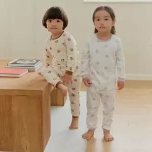 [보리보리/아이숲]하트베어 60수 양면실내복(2color)