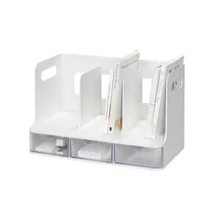 가로형 39.1x25cm 1개 투명 화이트 서랍 책꽂이 3단